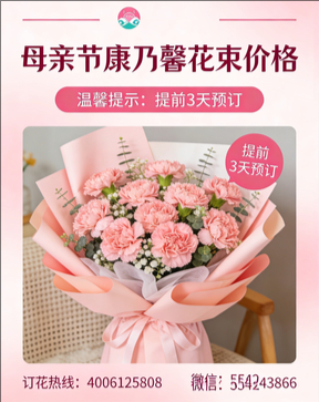 青岛花店母亲节康乃馨花束